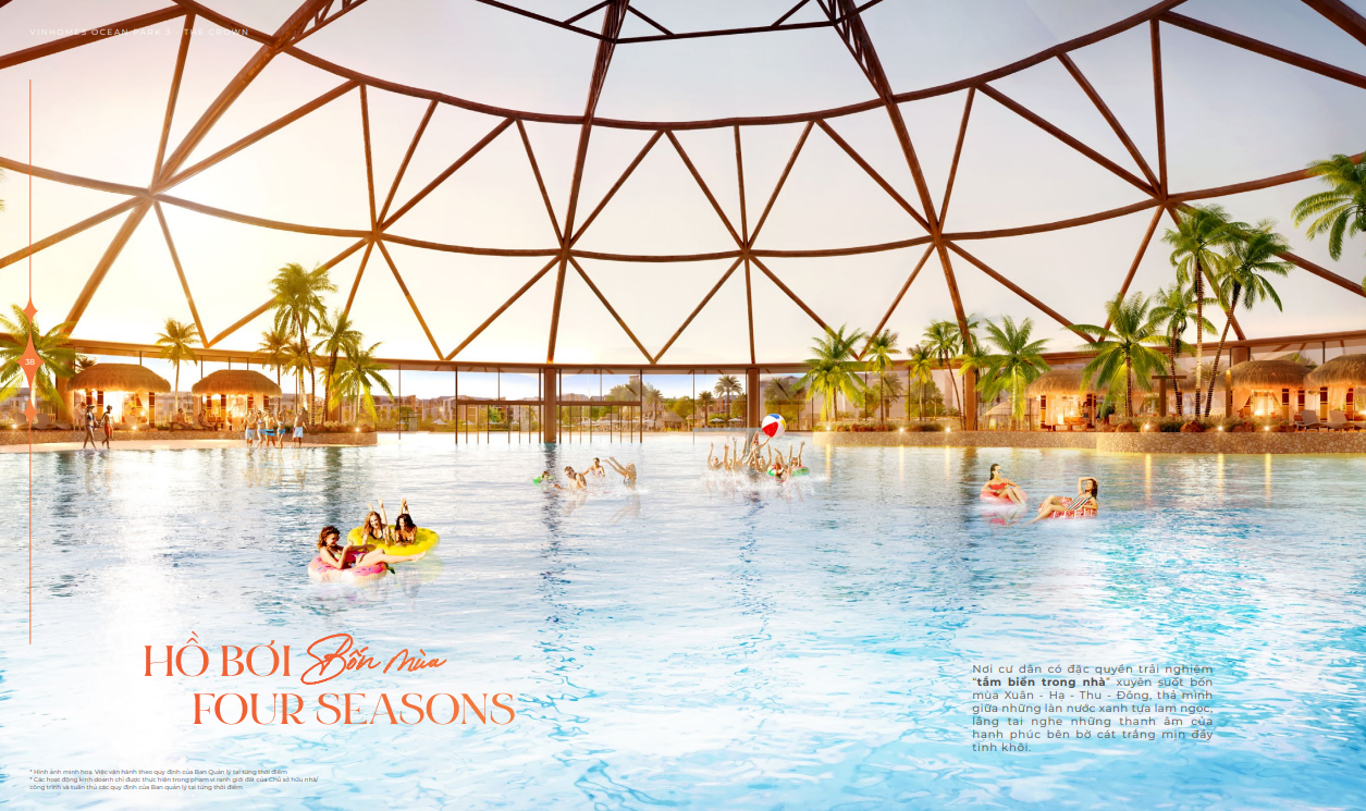 Hồ bơi trong nhà Four Seasons tại Vinhomes Ocean Park 3: Biển 4 mùa gần bạn